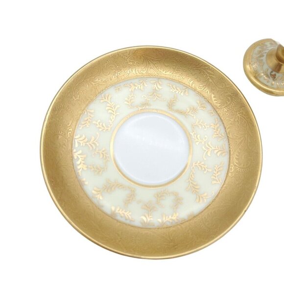Vintage Original Arnart‎ Creation Japan Footed Tea Cup And Saucer Gold Ivory - Picture 6 of 9